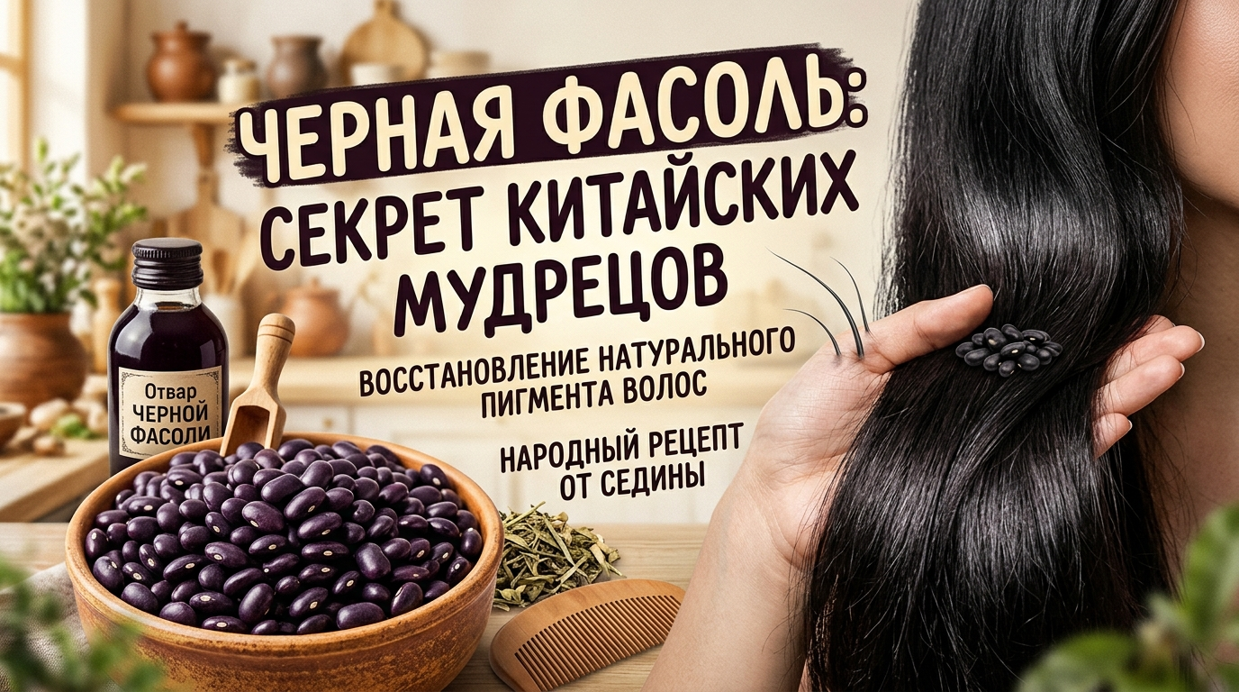 Черная фасоль возвращает волосам натуральный цвет и останавливает седину