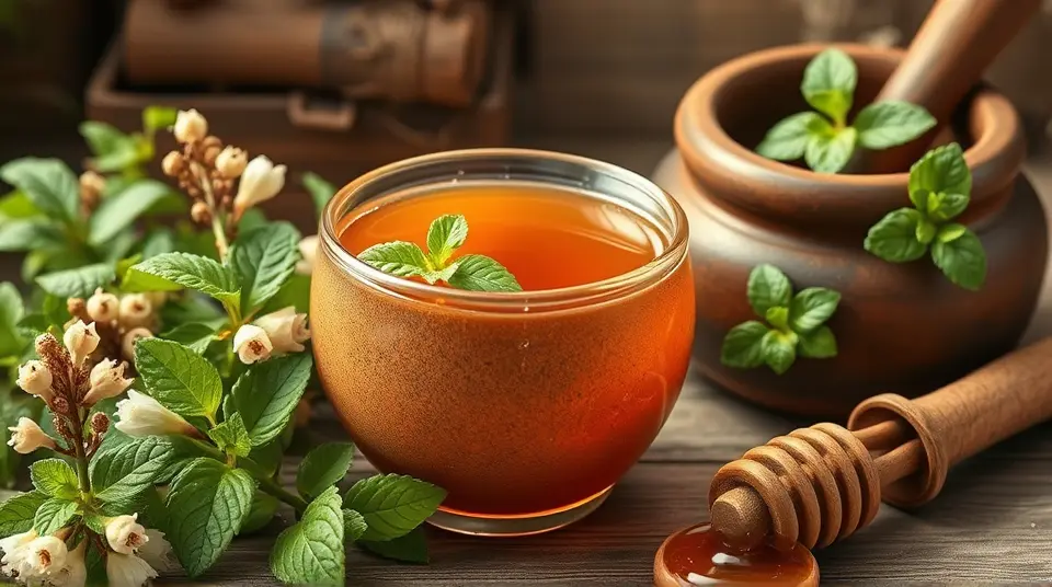 Облепиховый чай с медом и мятой для укрепления организма зимой